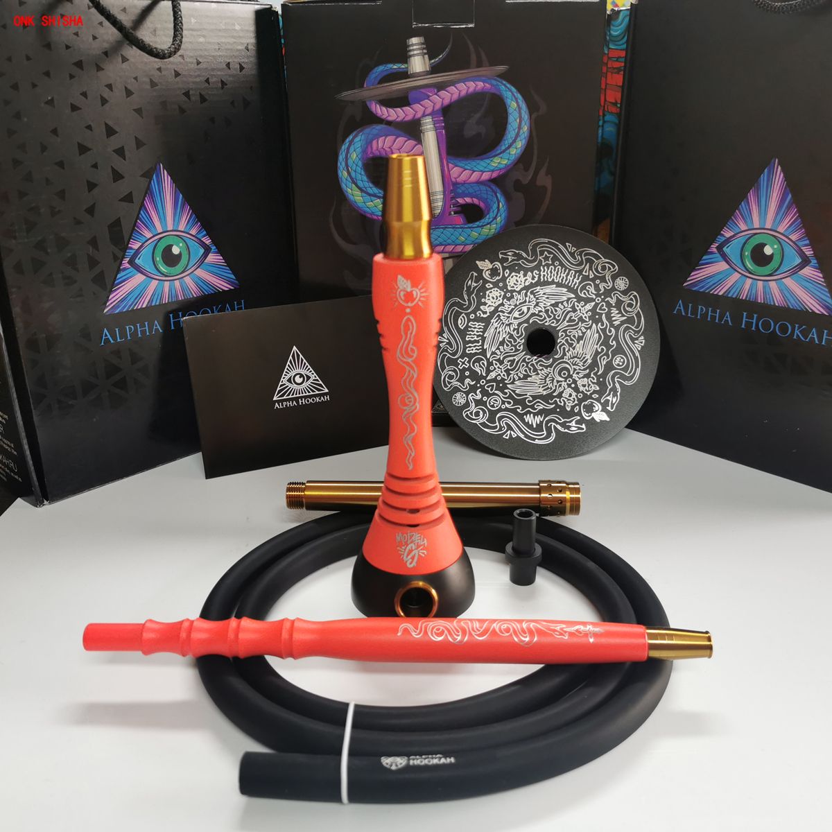  Premium Alpha Hookah High Quality Original Alpha S SHISHA Factory Customized Alpha Hookah Stainless Steel Gift Box