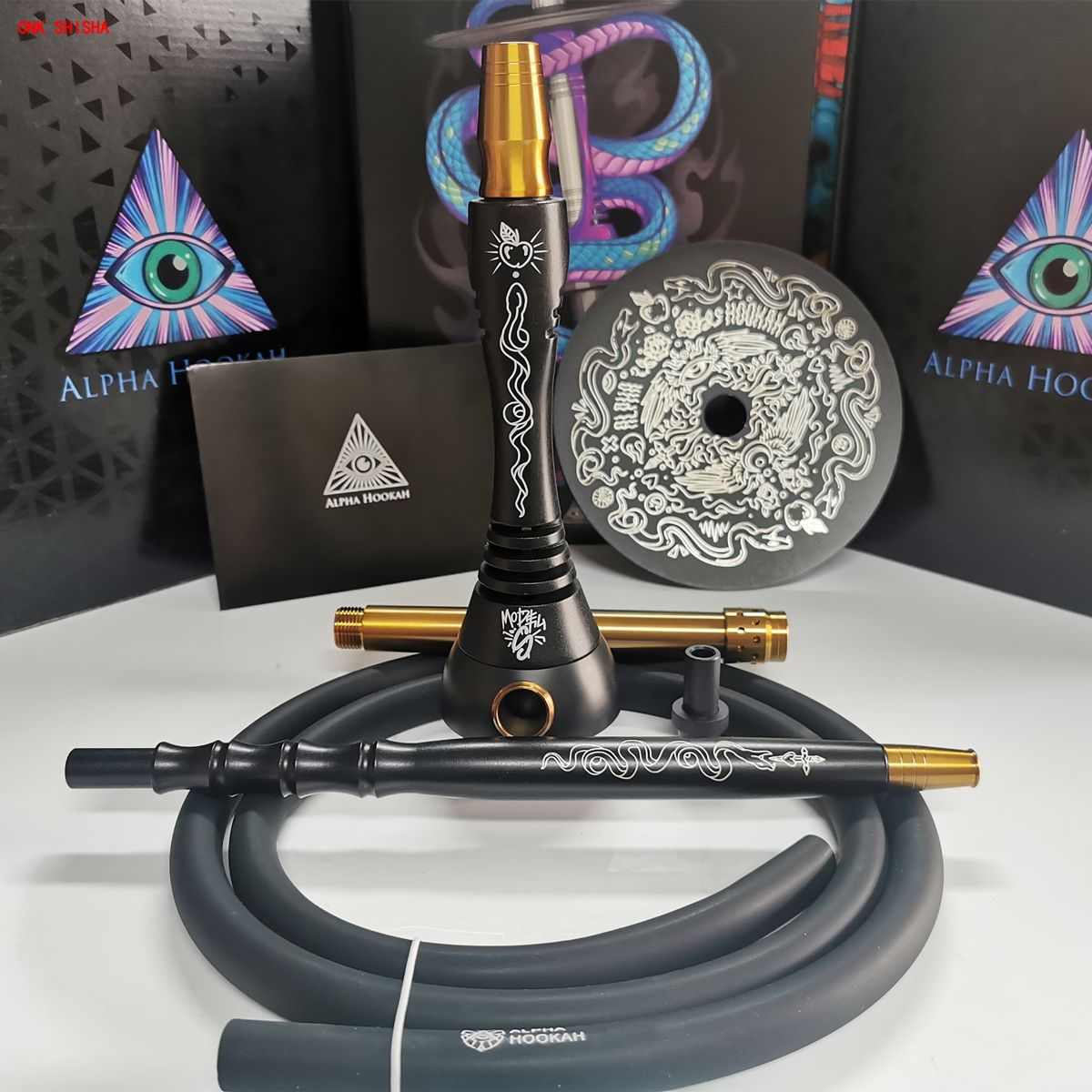  Premium Alpha Hookah High Quality Original Alpha S SHISHA Factory Customized Alpha Hookah Stainless Steel Gift Box