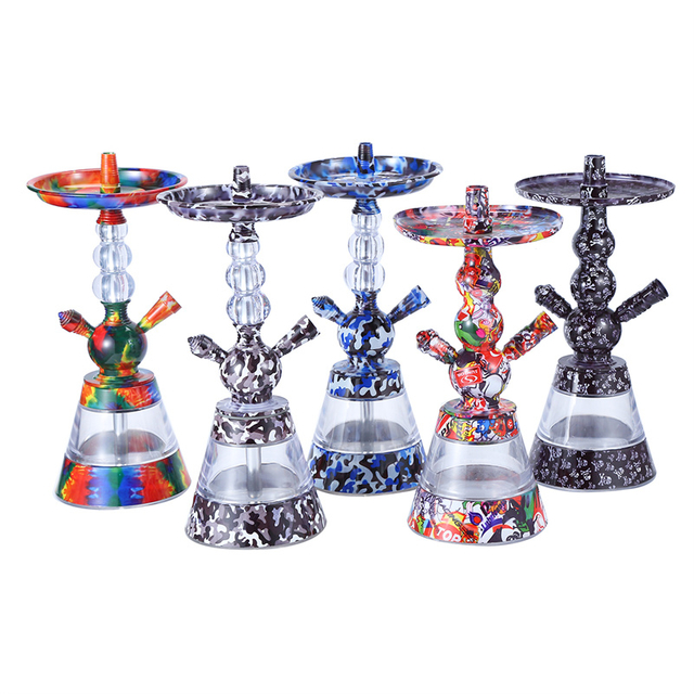 Painted Hookah Combo Set Shisha Kit with metal Acrylic Base
