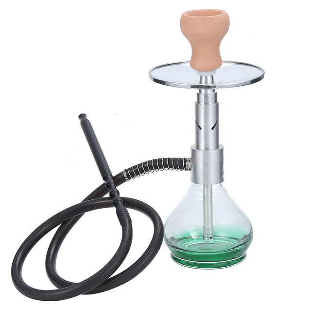 Small Portable Hookah Travel Glass Shisha Cup Silicone Hose Carrying Bag