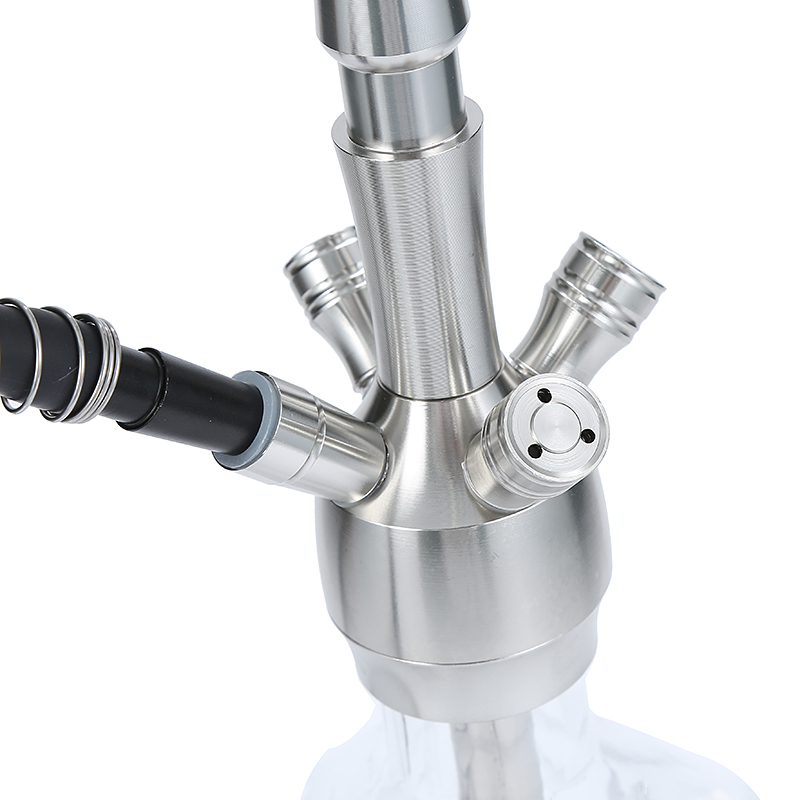 Silver Aluminum Hookah with Skull Base