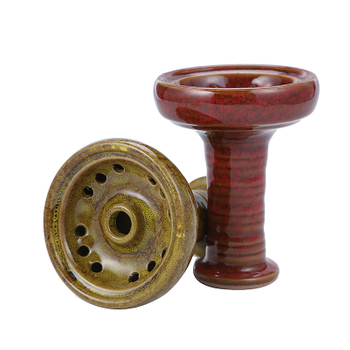 Clay Double Layered Side Hole Hookah Bowl Egyptian Glazed Clay Hookah Bowl