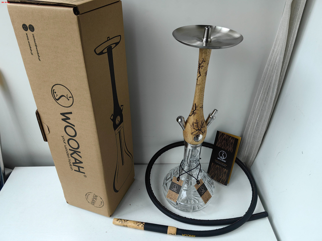 Premium Wookah Hookah Stainless Steel Wooden Shisha Luxury Wookah Stainless Steel Shisha Set Wookah Shsiha Wood Hookah Pot
