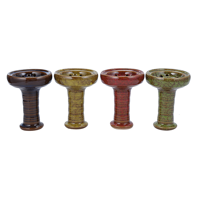 Clay Double Layered Side Hole Hookah Bowl Egyptian Glazed Clay Hookah Bowl