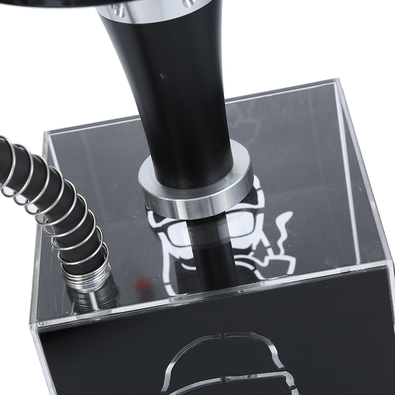 Square Hookah Set Cube Acrylic Shisha with Multicolor LED Light