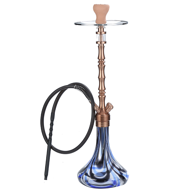 Glass Hookah Complete Set with Everything Stainless Steel Shisha Down Stem