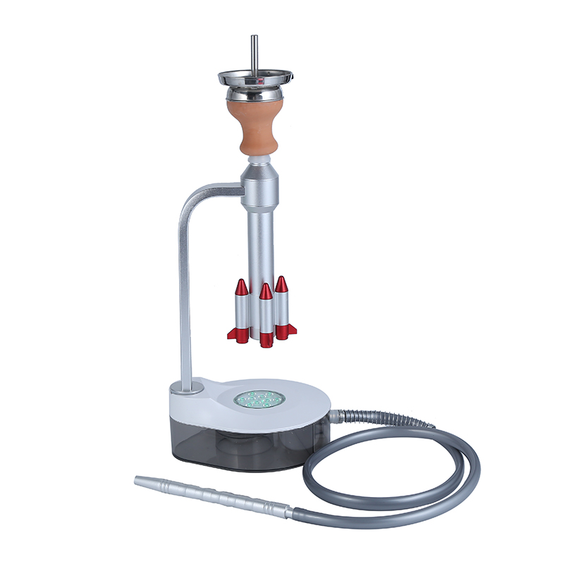 Rocket Aluminum Acrylic Water Pipe Smoking Portable Hookah With LED Light