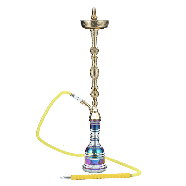 Authentic 37" Handmade Traditional Style Egyptian Khalil Mamoon Single Pear Narguile Hookah