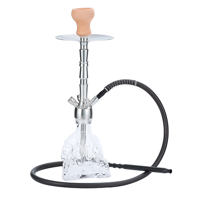 Silver Aluminum Hookah with Skull Base