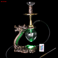 Luxury Dragon Shape Hookah Full Set China Dragon Shisha Hookah Set LED Resin Shisha Hookah Complete Chicha for Party Bar