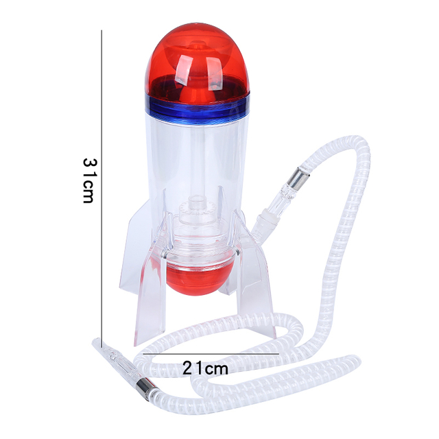 Wholesale Portable Acrylic Rocket Hookah with LED Light Plastic Pipe