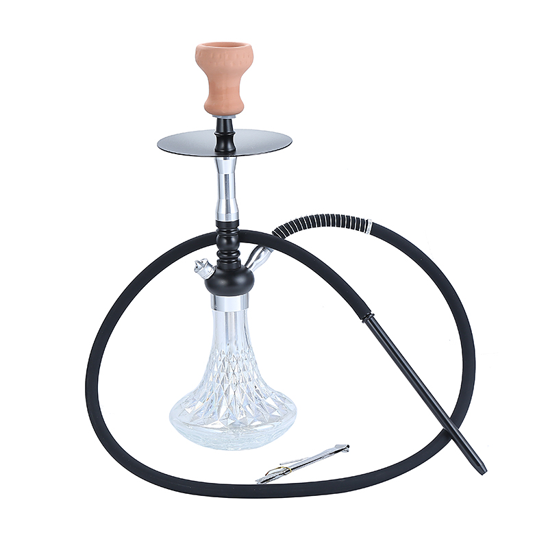 Luxury Aluminum Hookah Set With Crystal Glass Vase 