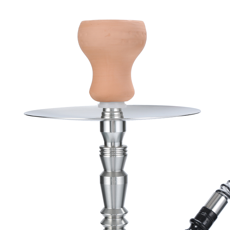 Premium 4 Hose Hookah Set Aluminum Shisha Kit with Coal Tongs Ashtray And Ceramic Bowl