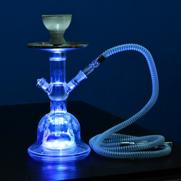 Portable Colored Smoke E Hookah Acrylic Cute LED Hookah 
