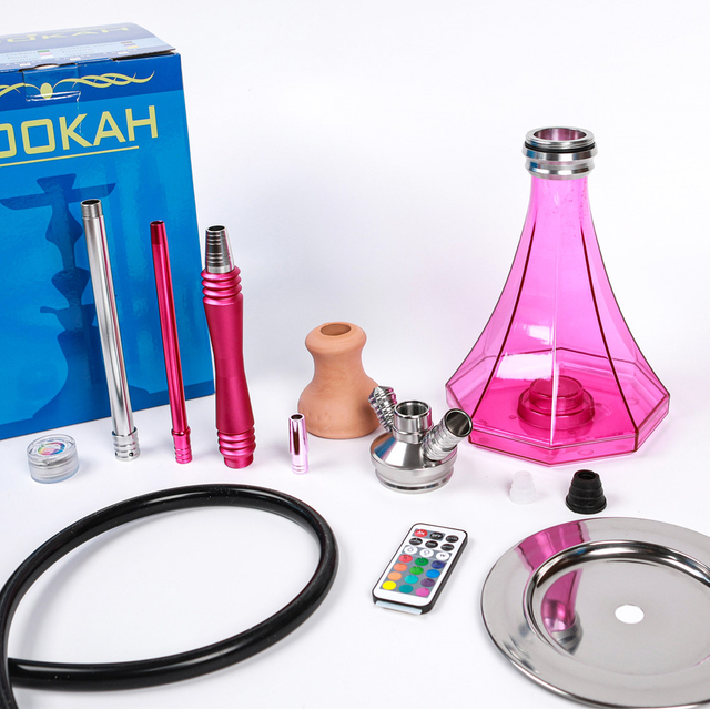 Colorful Hookah with Acrylic Vase And LED Lighting