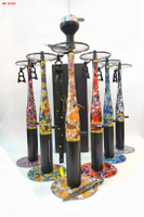 Large Size Baseball Hookah Set With Black Leather Case And Led Light Aluminum Alloy German Hookah Chicha Complete Shisha Hookah