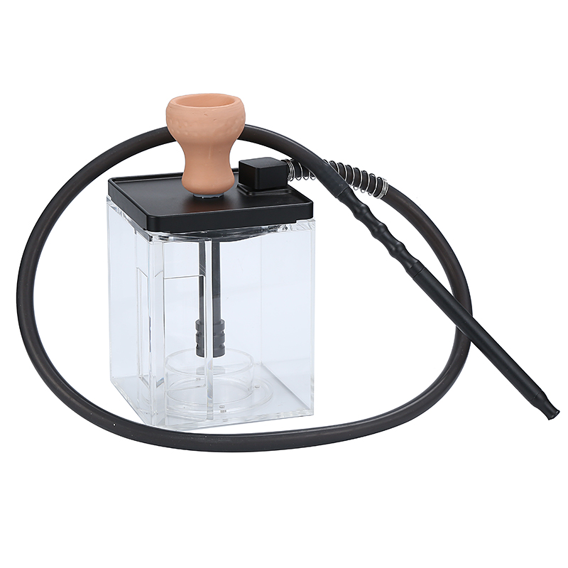 High Quality Hookah Set Cube Acrylic Shisha with Multicolor LED Light 