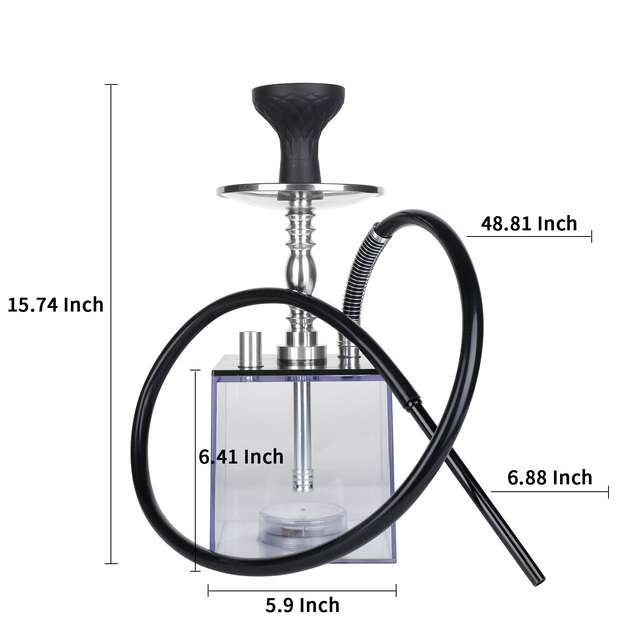 Fashion Acrylic Square Hookah Cube Shisha