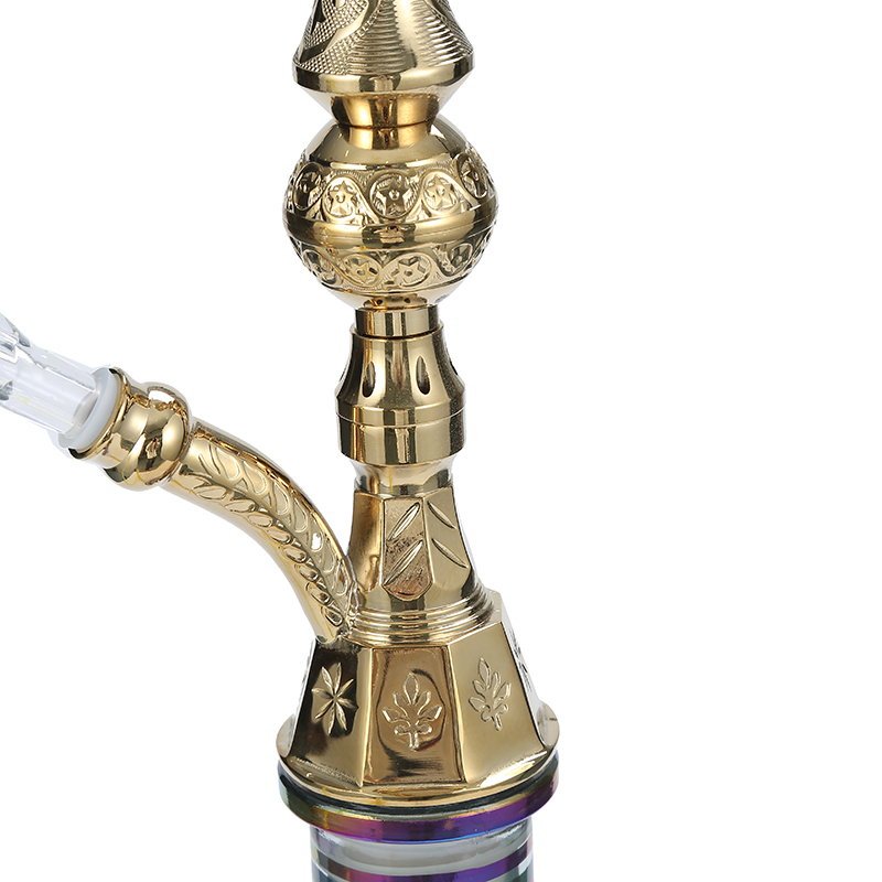 Authentic 37" Handmade Traditional Style Egyptian Khalil Mamoon Single Pear Narguile Hookah
