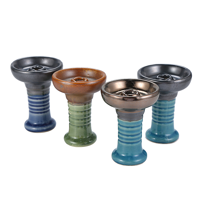 Phunnel Bowl - Ceramic Hookah Bowl with Central Wide Funnel - Black Large 4.5" Height Hookah Shisha Bowl