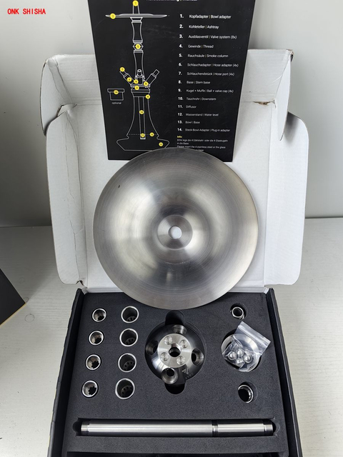 ORIGINAL VYRO Evoke Hukka Chicha 304 Stainless Steel 4 Valve Blow Off Hookah Set VYRO Shisha Vyro Evoke Narguile