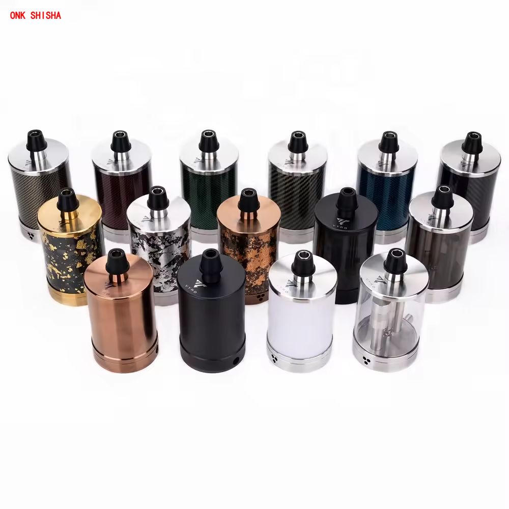 High Quality Portable VYRO Shisha Stainless Steel Vyro One Hookah Solid Color Shisha Carbon Forged Gold Travel Mini Hookah