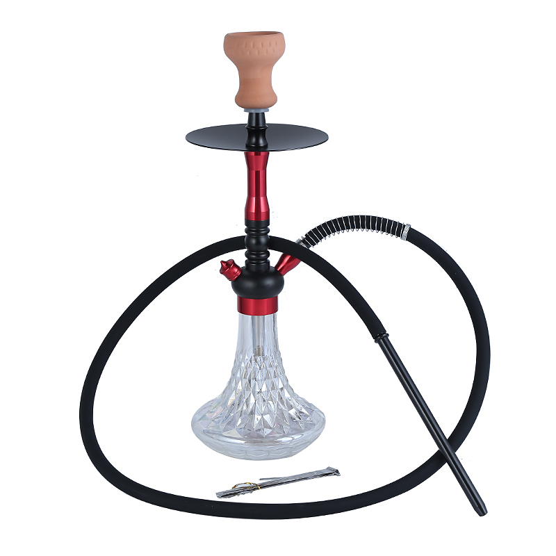 Luxury Aluminum Hookah Set With Crystal Glass Vase 