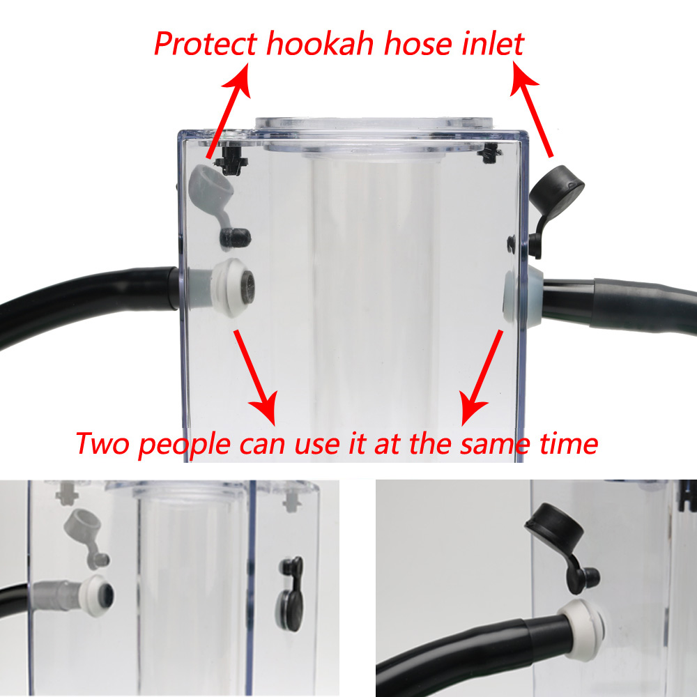 Square E Hookah Acrylic Electronic Square Head Hookah with LED Light