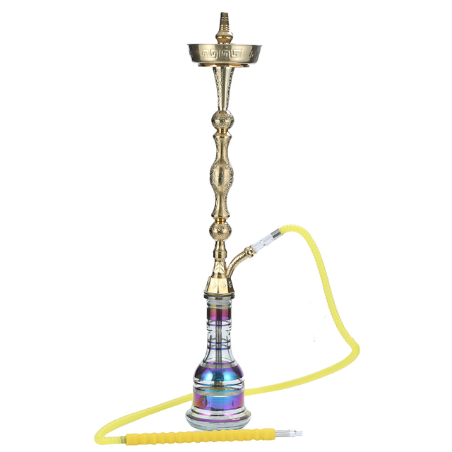 Authentic 37" Handmade Traditional Style Egyptian Khalil Mamoon Single Pear Narguile Hookah