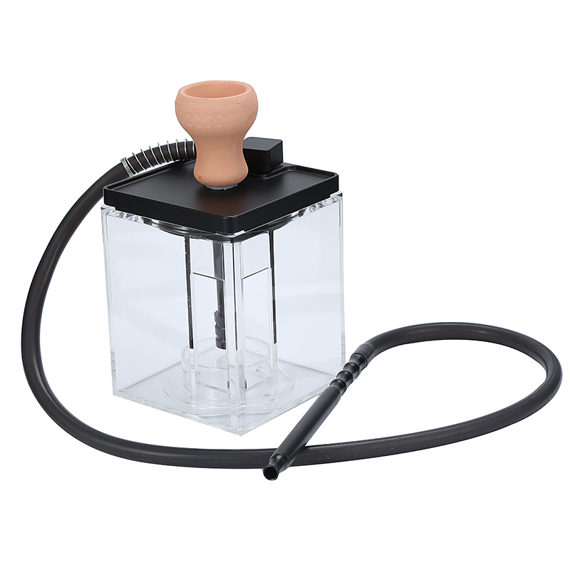 High Quality Hookah Set Cube Acrylic Shisha with Multicolor LED Light 