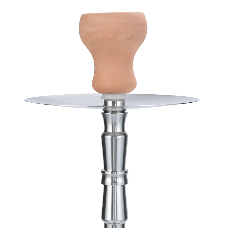 Silver Aluminum Hookah with Skull Base