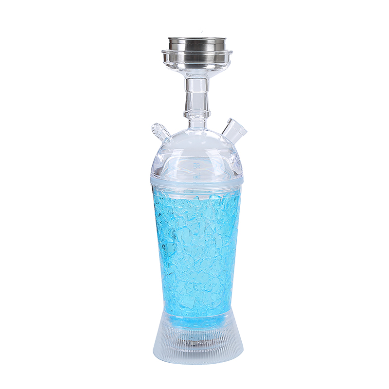 Portable Acrylic Cup Hookah Shisha With LED Light For Car And Party