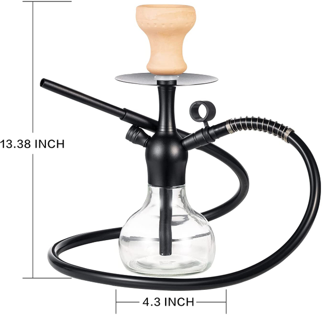 Portable Hookah Set with Everything Mini Shisha To Go Single Hose with Case