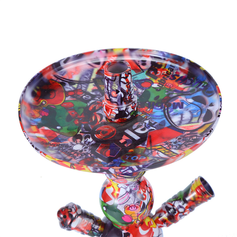 Aluminium Alloy Chicha Metal Art Desgin Graffiti Small Hookah Set