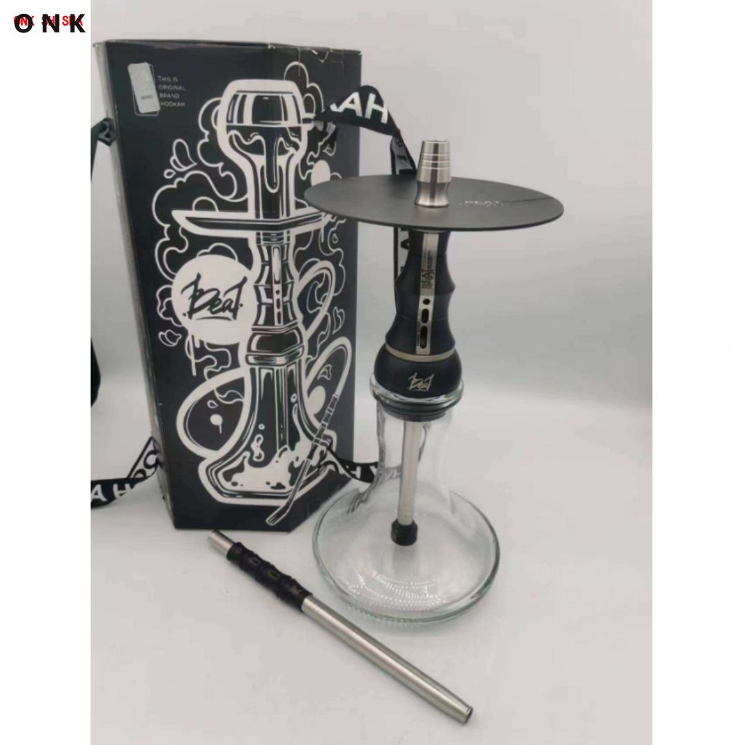 Alpha Beat Minimal Stainless Steel Hookah Shisha Set With Glass Base 