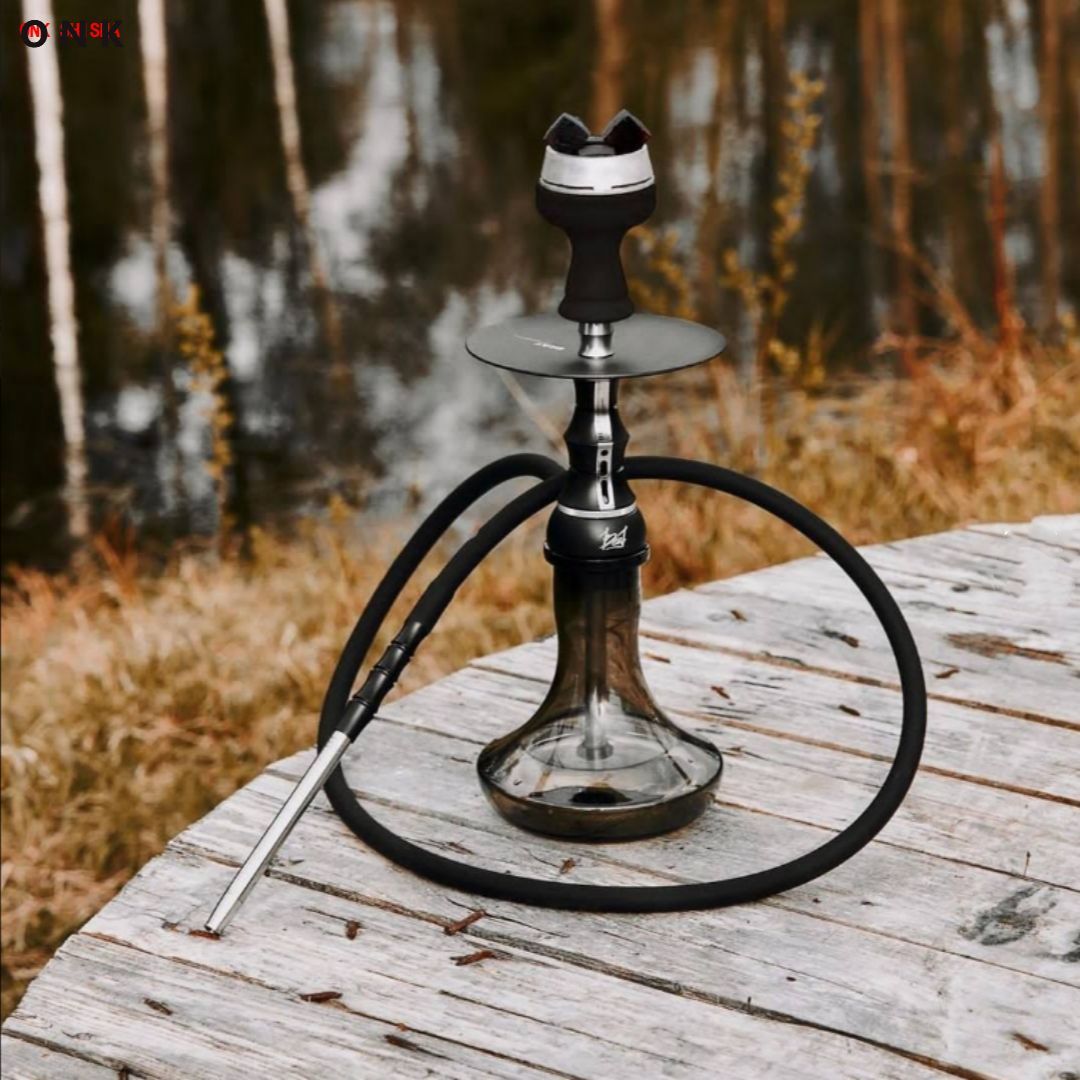 Alpha Beat Minimal Stainless Steel Hookah Shisha Set With Glass Base 