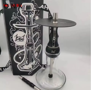 Alpha Beat Minimal Stainless Steel Hookah Shisha Set With Glass Base 